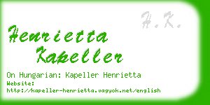 henrietta kapeller business card